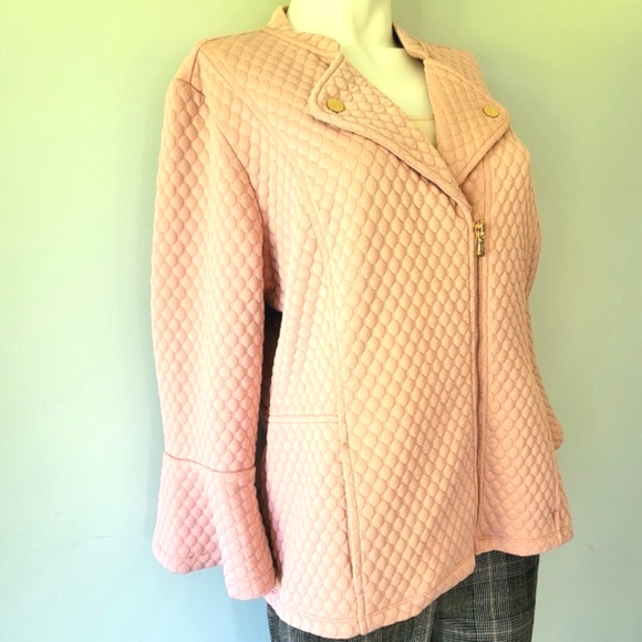 Isaac Mizrahi Women's Live Pink Quilted Jacket Size M - Picture 1 of 16